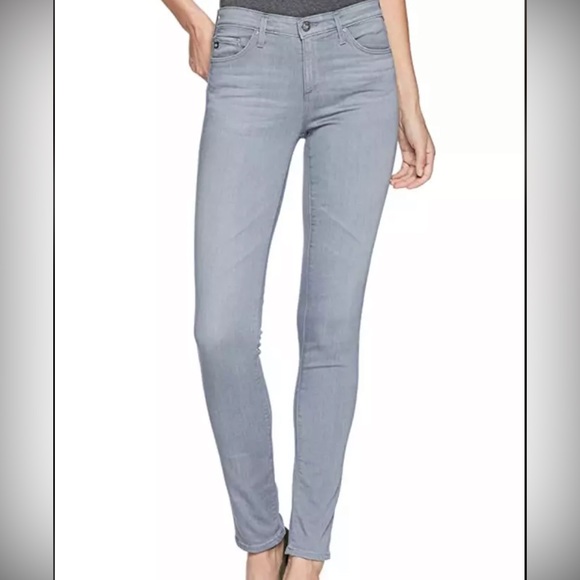 AG Adriano Goldschmied Women's The Prima Cigarette Leg Jeans-Light Gray-Size 27R - Picture 1 of 10